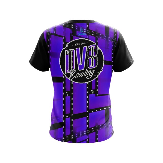 DV8 Movie Reel Purple CoolWick Bowling Jersey - Image 2