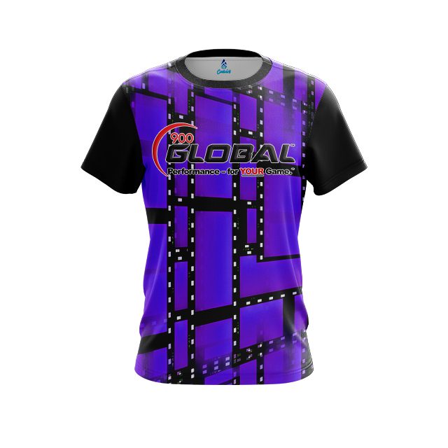 900 Global Movie Reel Purple CoolWick Bowling Jersey