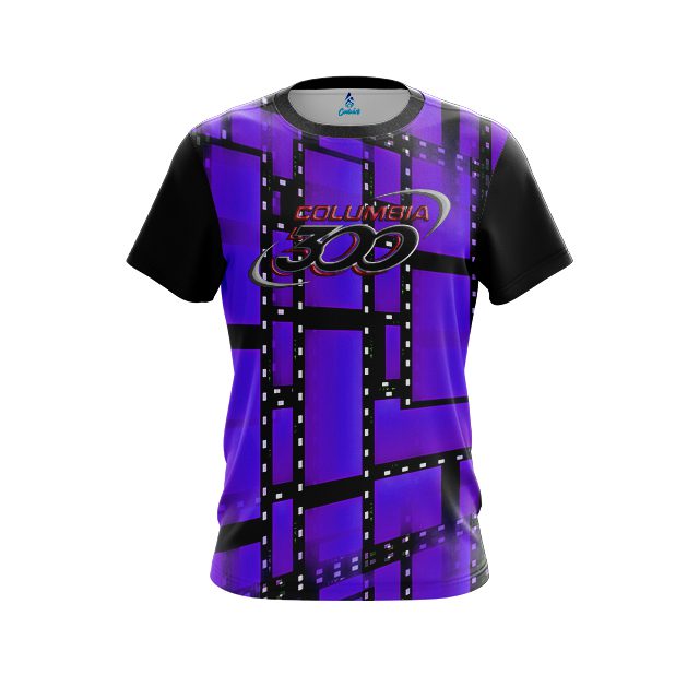 Columbia 300 Movie Reel Purple CoolWick Bowling Jersey