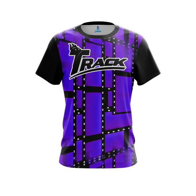 Track Movie Reel Purple CoolWick Bowling Jersey
