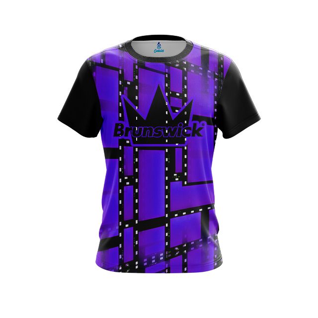 Brunswick Movie Reel Purple CoolWick Bowling Jersey
