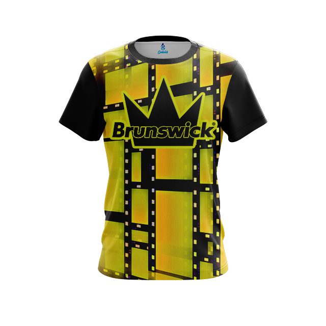 Brunswick Movie Reel Yellow CoolWick Bowling Jersey