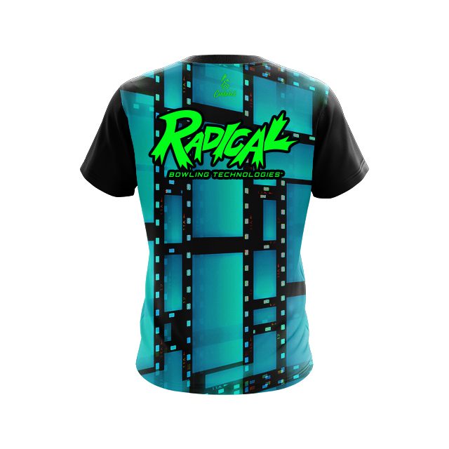 Radical Movie Reel Aqua CoolWick Bowling Jersey - Image 2