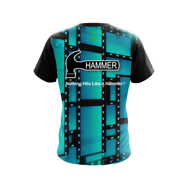 Hammer Movie Reel Aqua CoolWick Bowling Jersey - Image 2