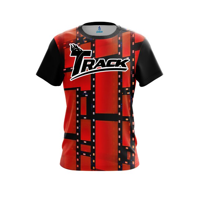 Track Movie Reel Orange CoolWick Bowling Jersey