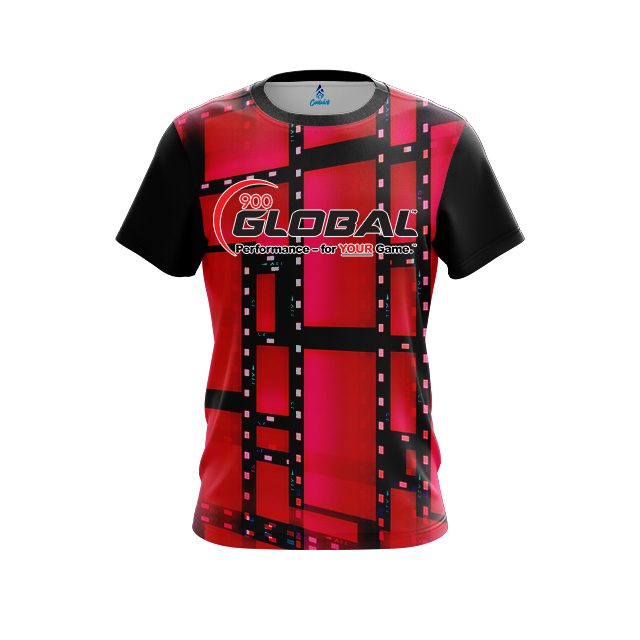 900 Global Movie Reel Red CoolWick Bowling Jersey