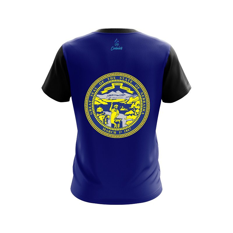 Plain Nebraska Flag CoolWick Bowling Jersey - Image 2