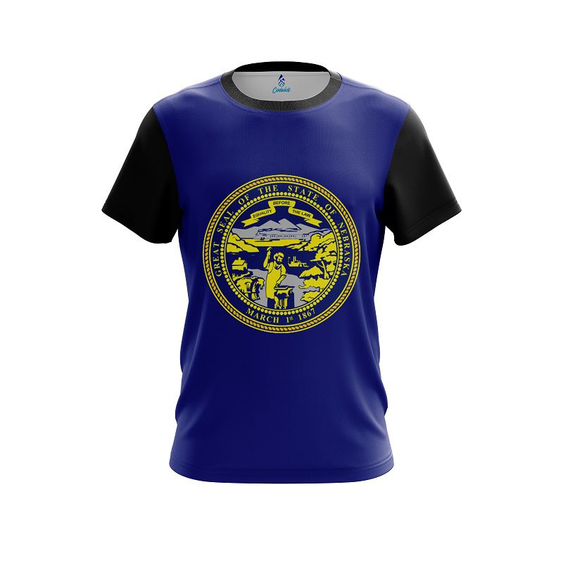 Plain Nebraska Flag CoolWick Bowling Jersey