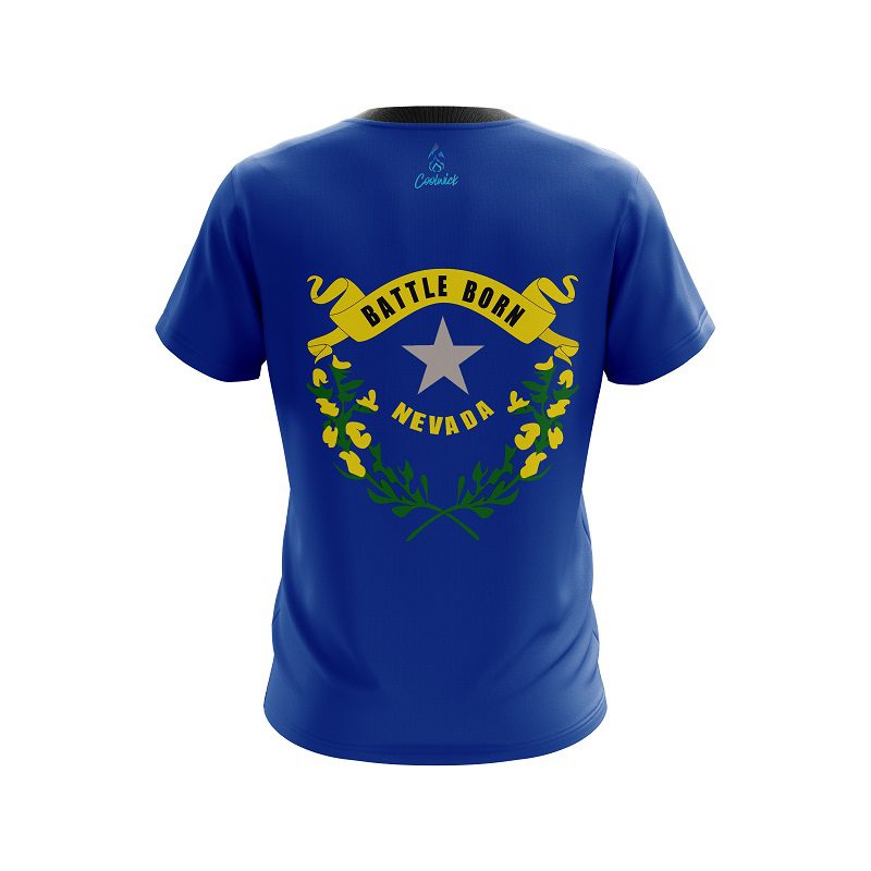 Plain Nevada Flag CoolWick Bowling Jersey - Image 2