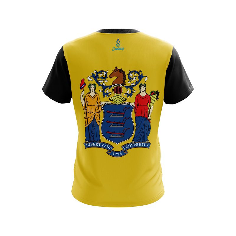 Plain New Jersey Flag CoolWick Bowling Jersey - Image 2