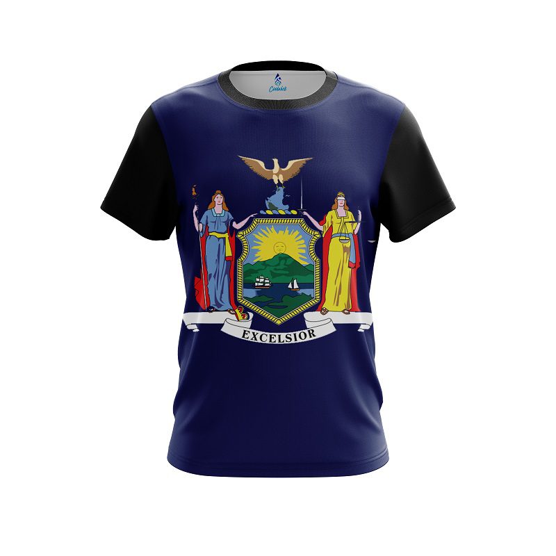 Plain New York Flag CoolWick Bowling Jersey