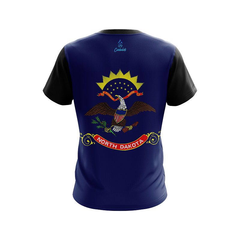 Plain North Dakota Flag CoolWick Bowling Jersey - Image 2