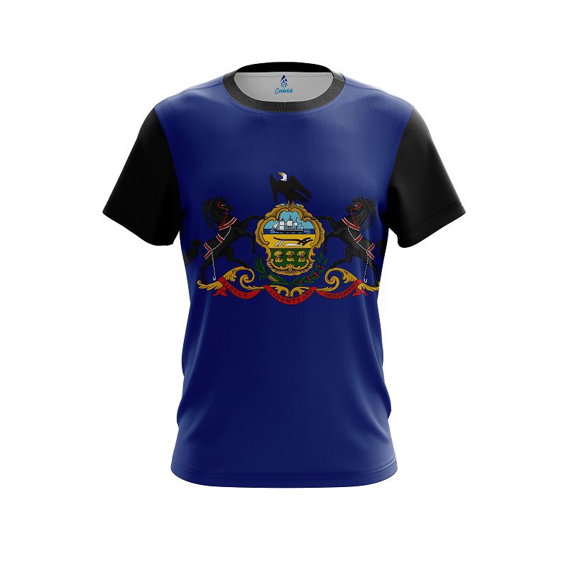 Plain Pennsylvania  Flag CoolWick Bowling Jersey