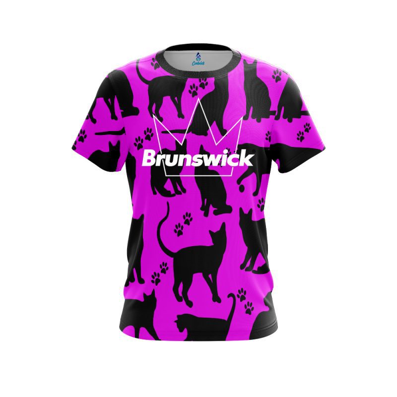Brunswick Pink Black Cat CoolWick Bowling Jersey