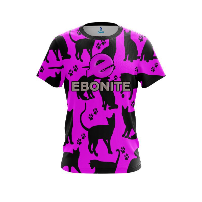 Ebonite Pink Black Cat CoolWick Bowling Jersey