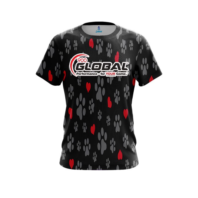 900 Global Puppy Love Black CoolWick Bowling Jersey