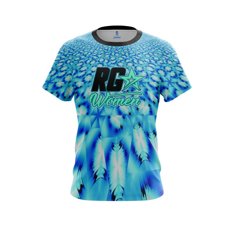 Roto Grip RG Women Electric Blue Neon Feather CoolWick Bowling Jersey