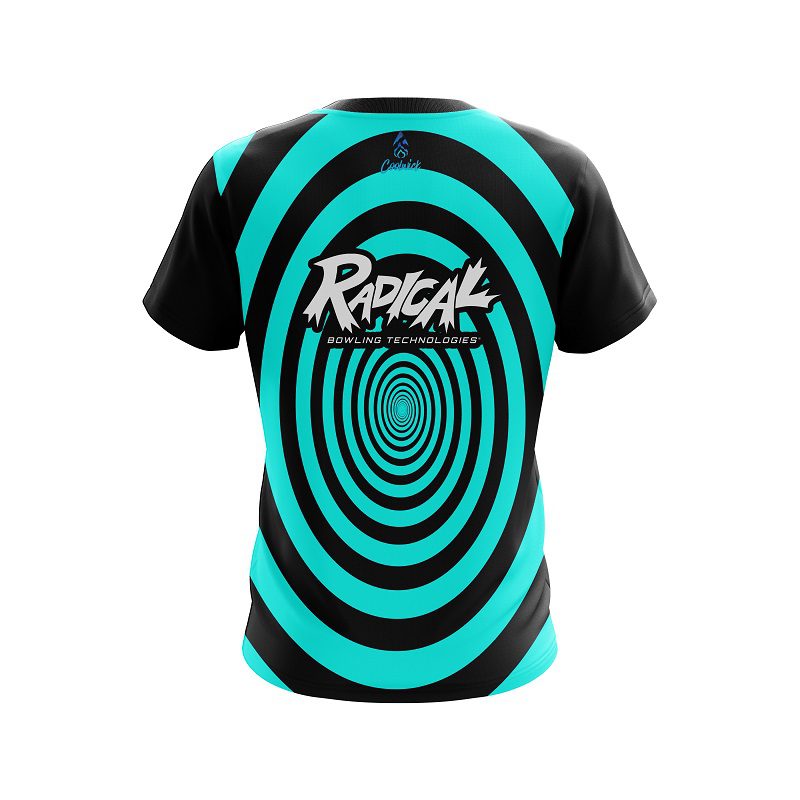Radical Aqua Swirl CoolWick Bowling Jersey - Image 2