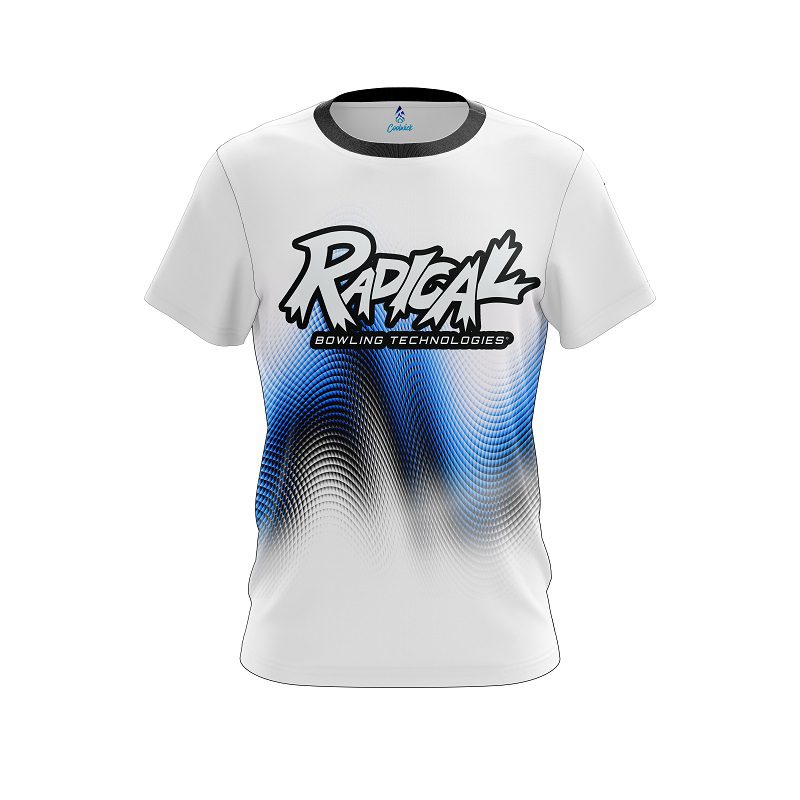 Radical Blue Print CoolWick Bowling Jersey