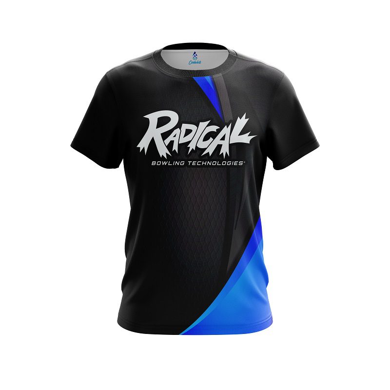 Radical Carbon Blue Swirl CoolWick Bowling Jersey