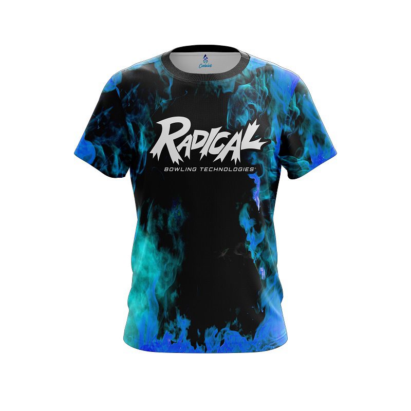 Radical Blue Flame CoolWick Bowling Jersey