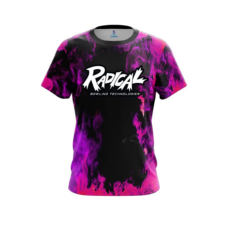 Radical Pink Flame CoolWick Bowling Jersey