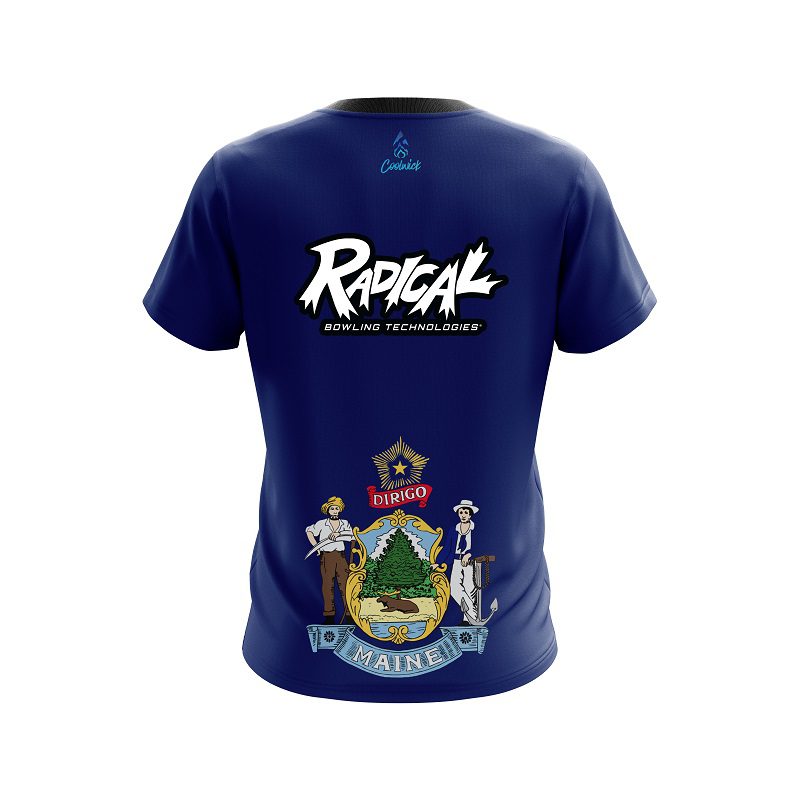 Radical Maine Flag CoolWick Bowling Jersey - Image 2