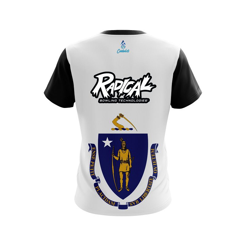 Radical Masssachucets Flag CoolWick Bowling Jersey - Image 2