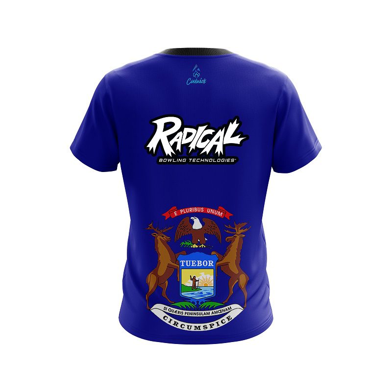 Radical Michigan Flag CoolWick Bowling Jersey - Image 2