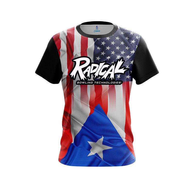 Radical USA Puerto Rico Flag CoolWick Bowling Jersey