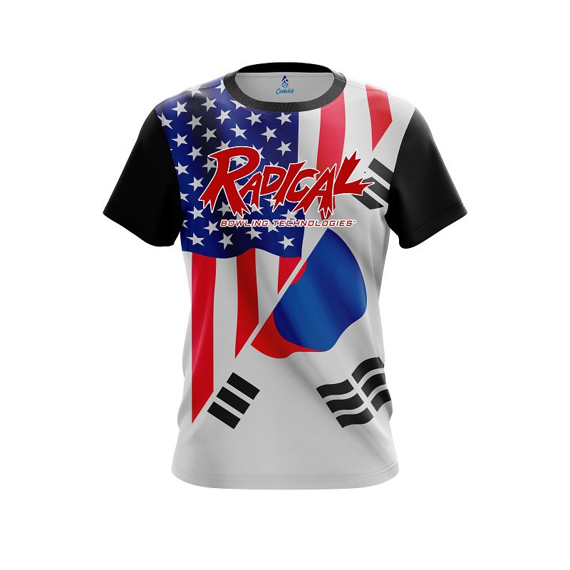 Radical USA South Korea Flag CoolWick Bowling Jersey