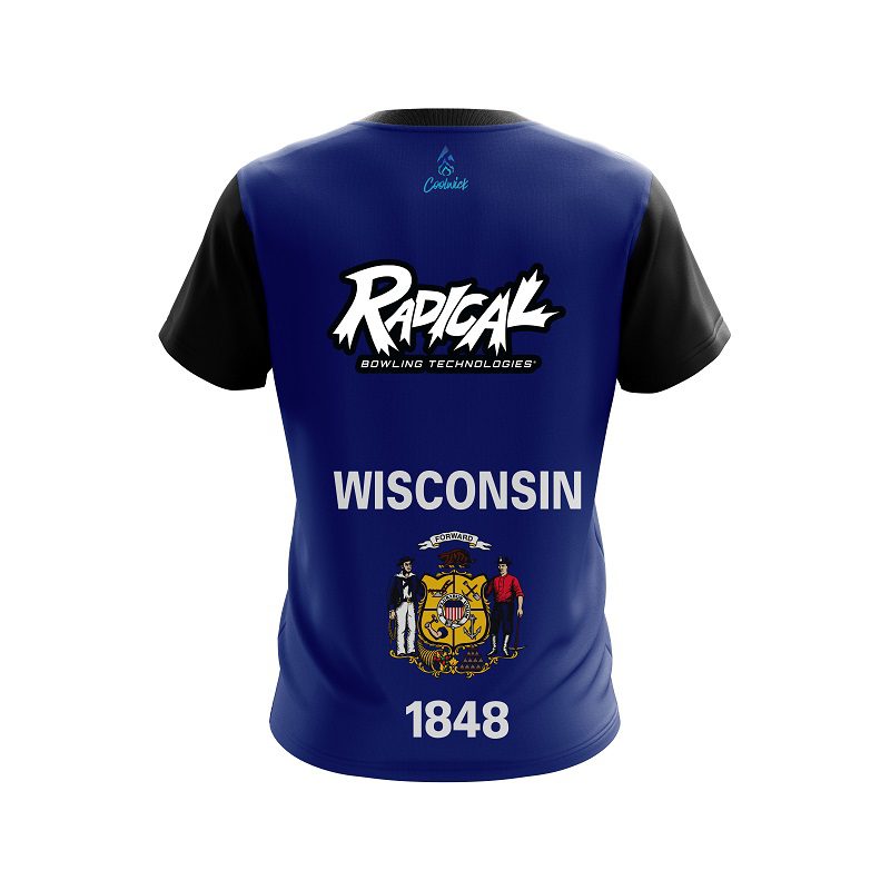 Radical Wisconsin Flag CoolWick Bowling Jersey - Image 2