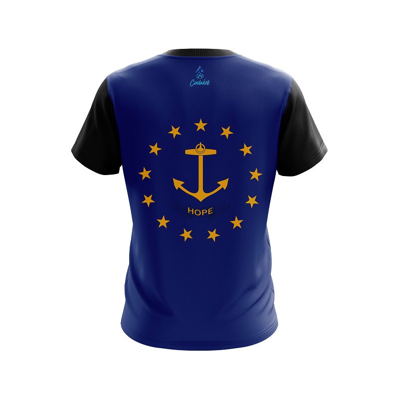 Plain Rhode Island Flag CoolWick Bowling Jersey - Image 2