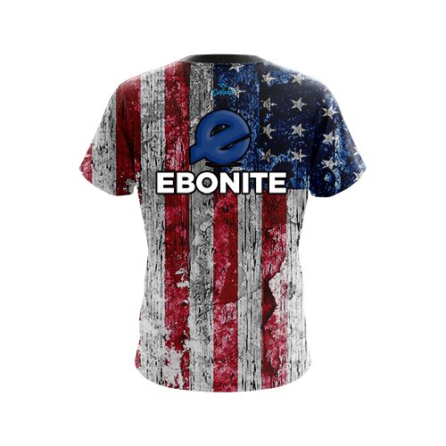 Ebonite Rustic USA Flag Shirt CoolWick Bowling Jersey - Image 2
