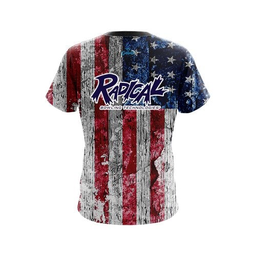 Radical Rustic USA Flag Shirt CoolWick Bowling Jersey - Image 2