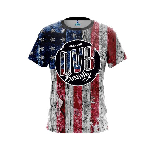 DV8 Rustic USA Flag Shirt CoolWick Bowling Jersey