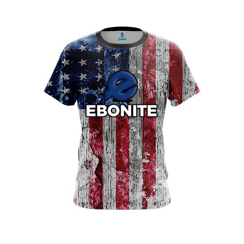Ebonite Rustic USA Flag Shirt CoolWick Bowling Jersey