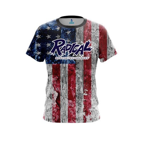 Radical Rustic USA Flag Shirt CoolWick Bowling Jersey