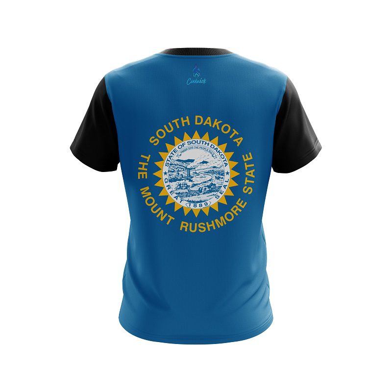 Plain South Dakota Flag CoolWick Bowling Jersey - Image 2