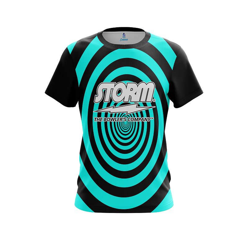 Storm Aqua Swirl CoolWick Bowling Jersey