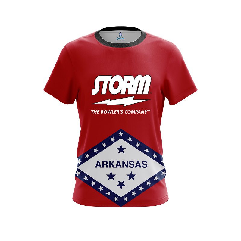 Storm Arkansas Flag CoolWick Bowling Jersey
