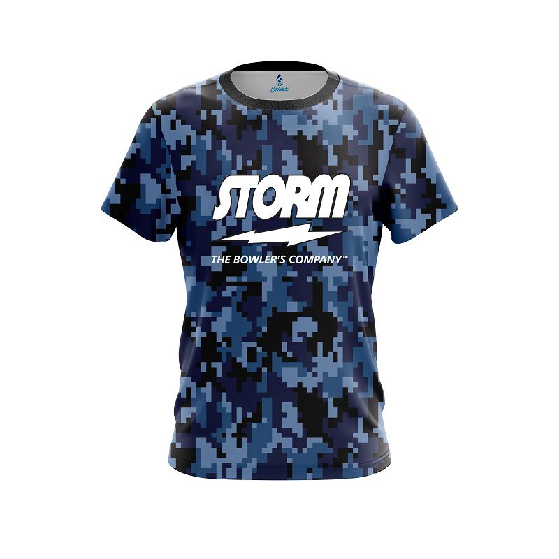 Storm Digital Camo Blue CoolWick Bowling Jersey