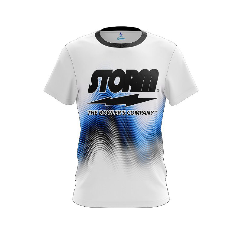 Storm Blue Print CoolWick Bowling Jersey