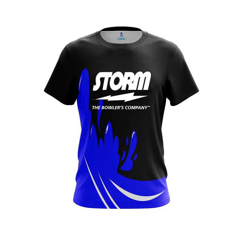 Storm Blue Splash CoolWick Bowling Jersey