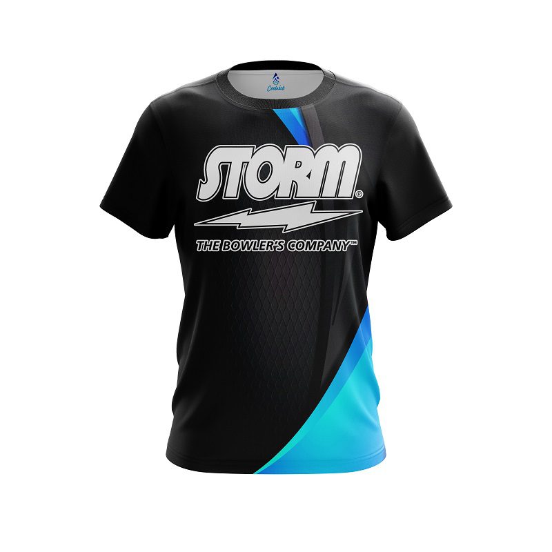Storm Carbon Aqua Swirl CoolWick Bowling Jersey