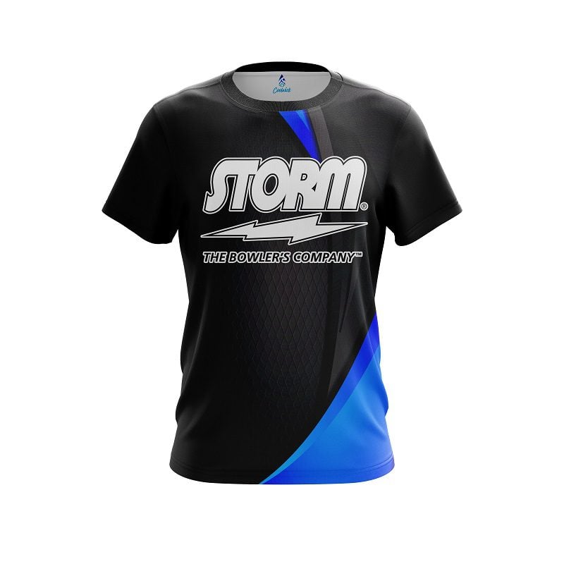 Storm Carbon Blue Swirl CoolWick Bowling Jersey