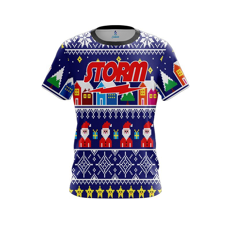Storm Dirty Santa Blue CoolWick Bowling Jersey