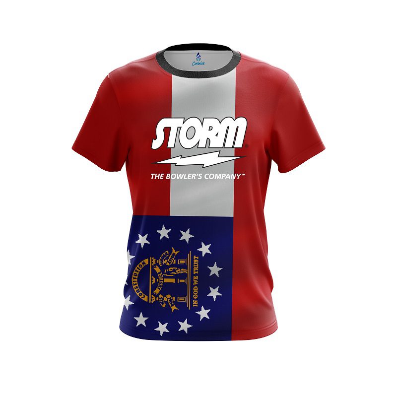 Storm Georgia Flag CoolWick Bowling Jersey
