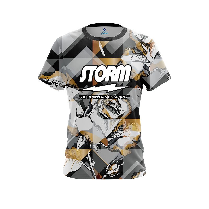 Storm Gold And Black Rose CoolWick Bowling Jersey