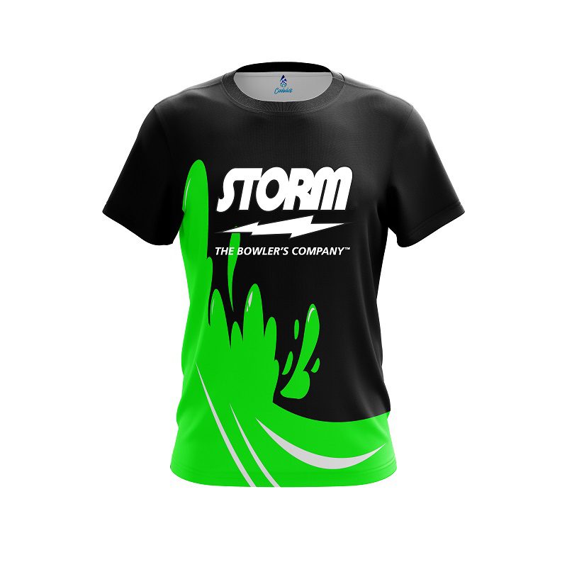Storm Green Splash CoolWick Bowling Jersey